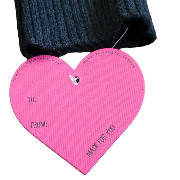 Nanette Lepore Heart Print Cardigan Black White Pearl Button XL Romantic Chic - Picture 7 of 17